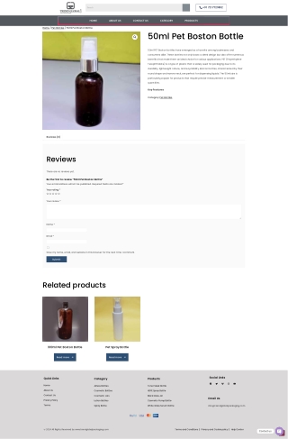 50ml Pet Boston Bottle