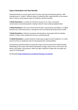 Types of Rudraksha and Their Benefits