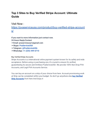 #Buy Verified STripe Accounts 100% Genuinity From PvaServiceUSA 2025