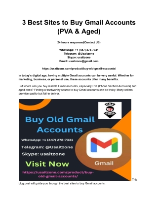 3 Best Sites to Buy Gmail Accounts (PVA & Aged)
