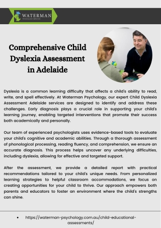 Comprehensive Child Dyslexia Assessment in Adelaide