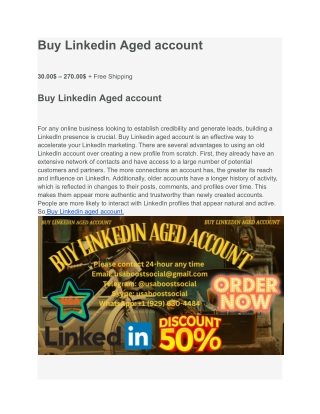 Buy Linkedin Aged account