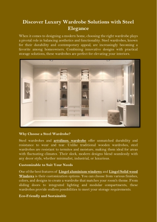 Discover Luxury Wardrobe Solutions with Steel Elegance