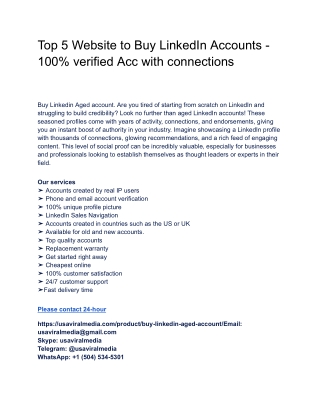 Top 5 Website to Buy LinkedIn Accounts - 100% verified Acc with connections