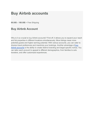 Buy Airbnb accounts