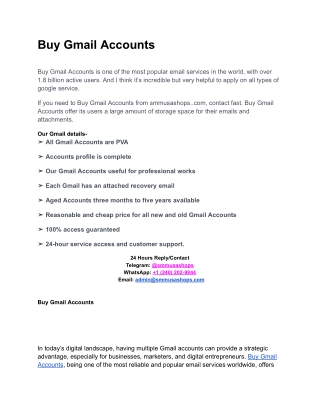 Buy Gmail Accounts