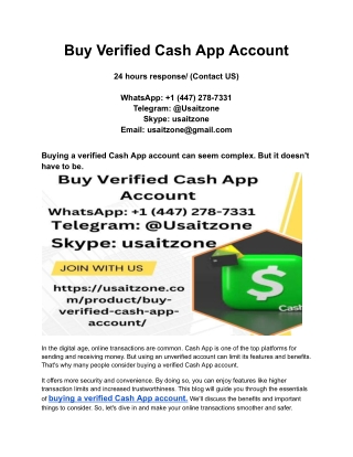 Buy Verified Cash App Account