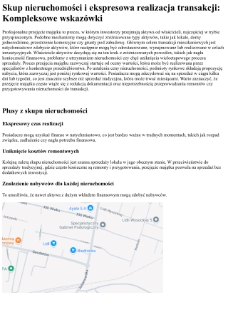 Skup nieruchomości i szybka sprzedaż nieruchomości