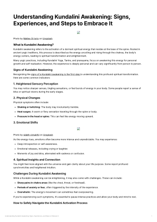 Understanding Kundalini Awakening Signs Experiences and Steps to Embrace It