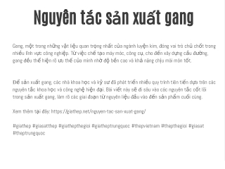 Nguyên tắc sản xuất gang