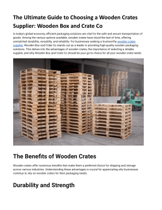 Wooden Box & Crate Co