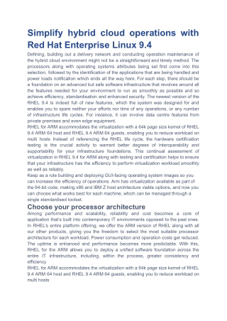 Simplify hybrid cloud operations with Red Hat Enterprise Linux 9