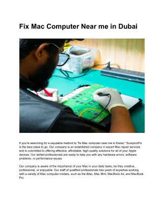 Fix Mac Computer Near me in Dubai