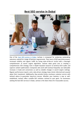 Best SEO service in Dubai