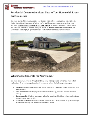 Residential Concrete Services