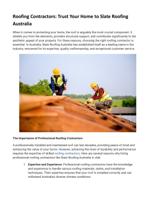 Slate Roofing Australia