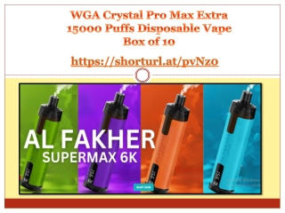WGA Crystal Pro Max Extra 15000 Puffs Disposable Vape Box of 10