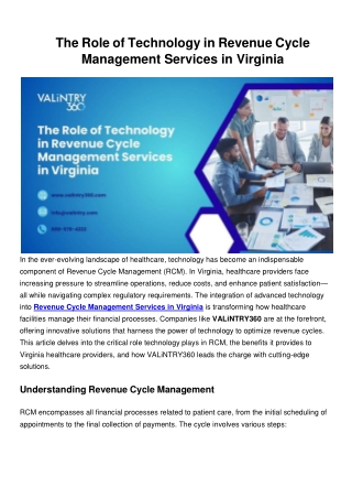Revenue Cycle Management Services in Virginia