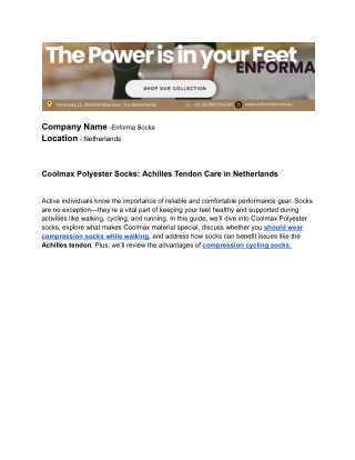 Coolmax Polyester Socks_ Achilles Tendon Care in Netherlands PDF