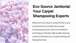 Eco Source Janitorial: Your Carpet Shampooing Experts