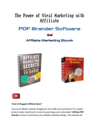 Unleash Viral Marketing Power with Affiliate PDF Brander and Top Affiliate Secre