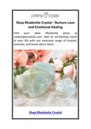 Shop Rhodonite Crystal  Nurture Love and Emotional Healing6