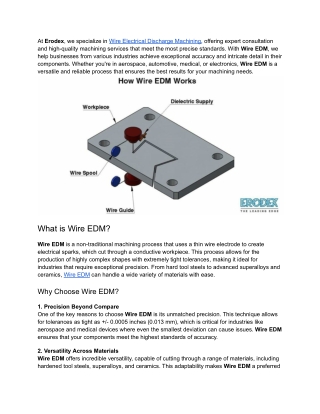 Wire EDM Expert Consultation and High-Precision Machining Services by Erodex