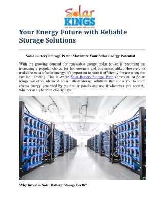 Your Energy Future with Reliable Storage Solutions