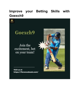Improve Your Betting Skills with Goexch9