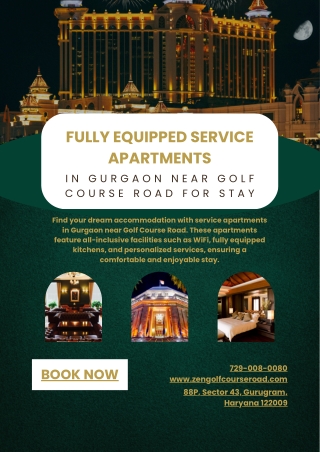 Fully Equipped Service Apartments in Gurgaon near Golf Course Road for Stay