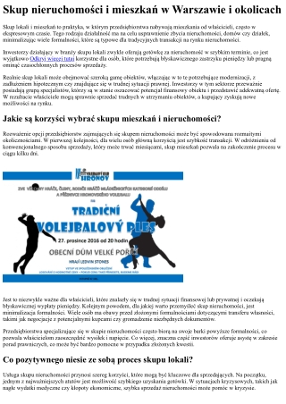 Skup nieruchomości w Warszawie i okolicach