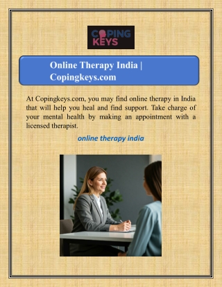 Online Therapy India | Copingkeys.com