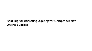 Best Digital Marketing Agency for Comprehensive Online Success