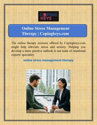 Online Stress Management Therapy | Copingkeys.com