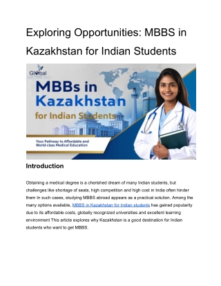Exploring Opportunities_ MBBS in Kazakhstan for Indian Students