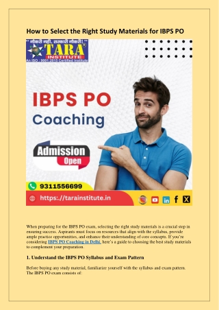15.How to Select the Right Study Materials for IBPS PO