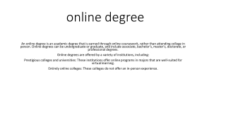 online degree