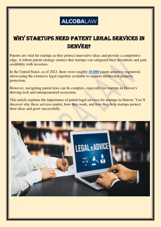 Why Startups Need Patent Legal Services in Denver?