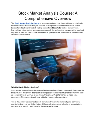Stock Market Analysis Course_ A Comprehensive Overview - Google Docs