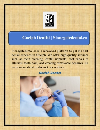 Guelph Dentist | Stonegatedental.ca