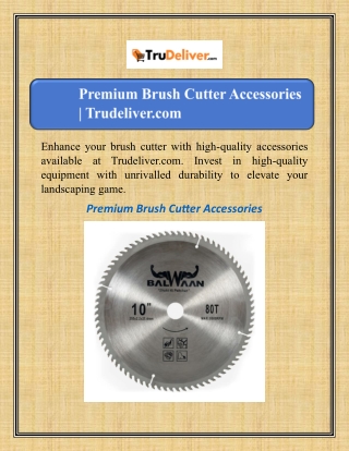 Premium Brush Cutter Accessories | Trudeliver.com