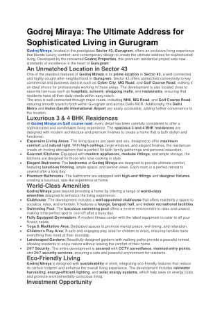 Godrej Miraya The Ultimate Address for Sophisticated Living in Gurugram