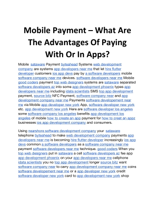 Mobile Payment What Are The Advantages Of Paying With Or In Apps (1)