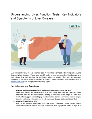 Understanding Liver Function Tests_ Key Indicators and Symptoms of Liver Disease