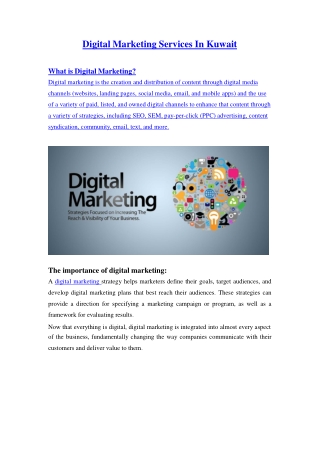 Digital Marketing Services In Kuwait