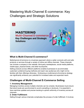 Mastering Multi-Channel E-commerce_ Key Challenges and Strategic Solutions