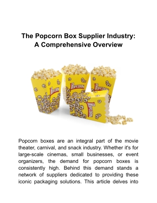 The Popcorn Box Supplier Industry_ A Comprehensive Overview