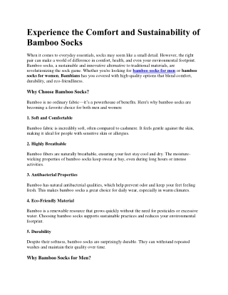 Experience the Comfort and Sustainability of Bamboo Socks (1)