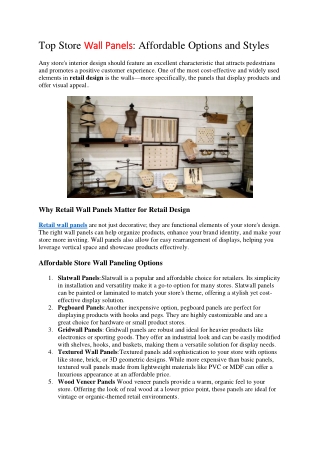 Top Store Wall Panels Affordable Options and Styles