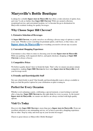 Marysvilles Bottle Boutique